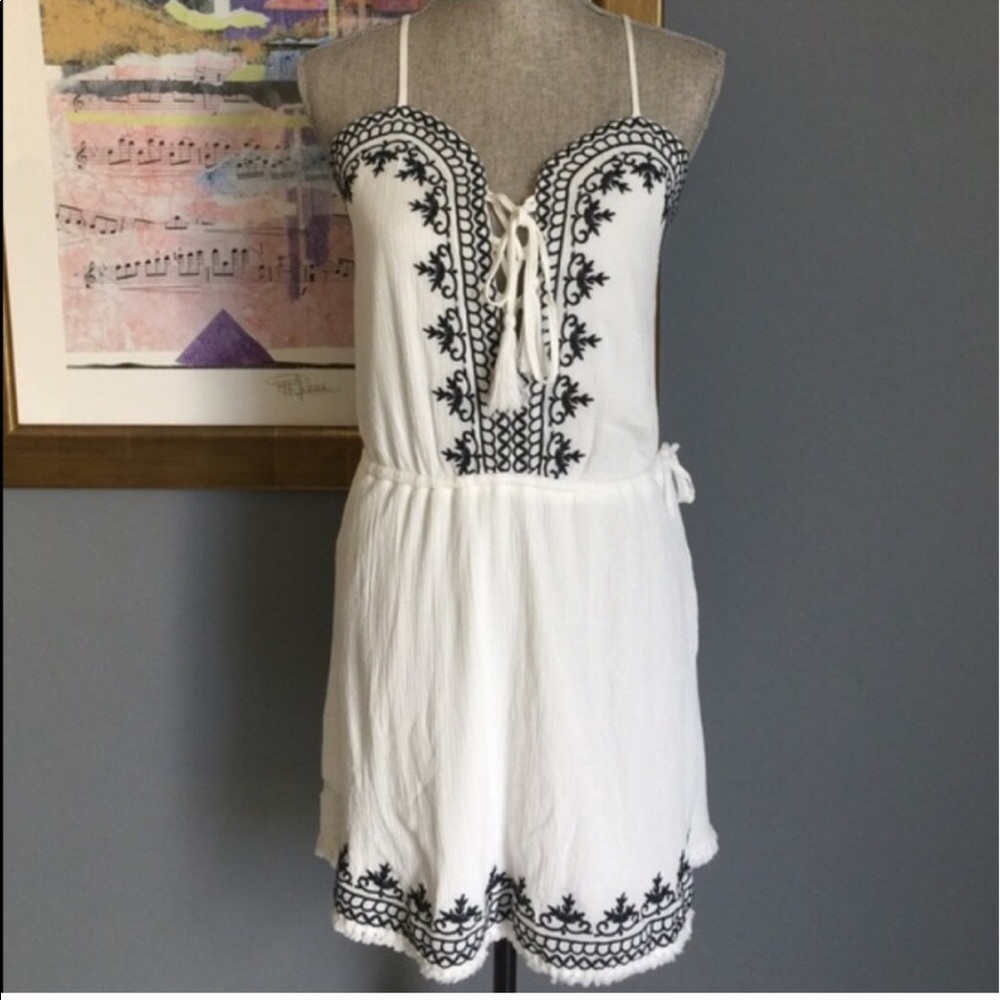 Romeo + Juliet Dress with Embroidery & Fringe